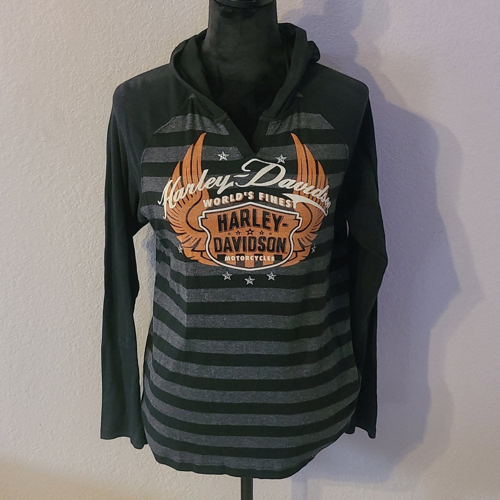 Stripped raglan style Harley thermal